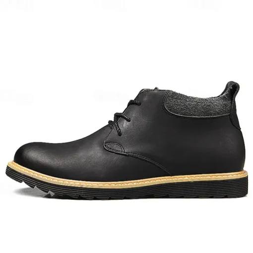 Men's Brown Leather Ankle Boots with Lace-Up Design and Durable Sole – Stylish Casual Footwear for Everyday and Outdoor Wear