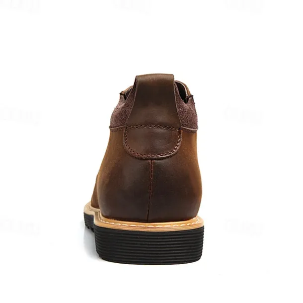 Men's Brown Leather Ankle Boots with Lace-Up Design and Durable Sole – Stylish Casual Footwear for Everyday and Outdoor Wear