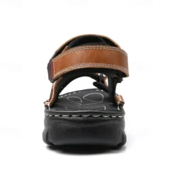 Men's Brown Leather Outdoor Sandals with Adjustable Straps – Durable and Comfortable Hiking Sandals