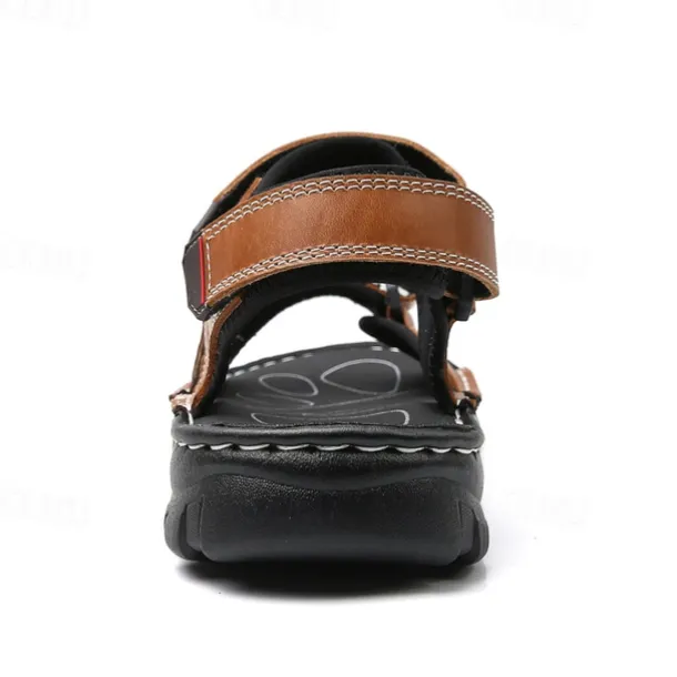 Men's Brown Leather Outdoor Sandals with Adjustable Straps – Durable and Comfortable Hiking Sandals