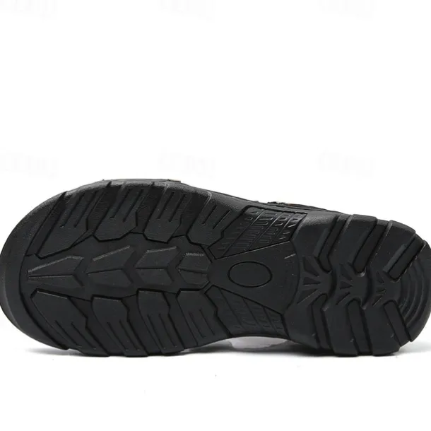 Men's Brown Leather Outdoor Sandals with Adjustable Straps – Durable and Comfortable Hiking Sandals