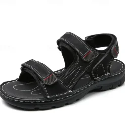 Men's Brown Leather Outdoor Sandals with Adjustable Straps – Durable and Comfortable Hiking Sandals