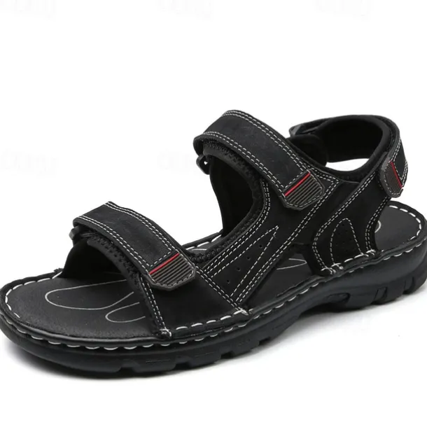 Men's Brown Leather Outdoor Sandals with Adjustable Straps – Durable and Comfortable Hiking Sandals