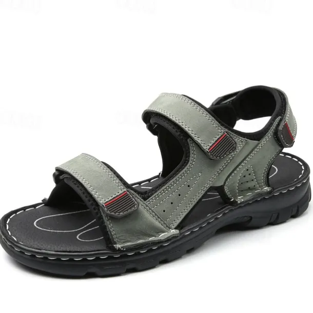 Men's Brown Leather Outdoor Sandals with Adjustable Straps – Durable and Comfortable Hiking Sandals