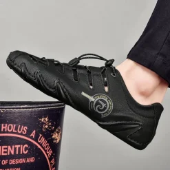 Men's Brown Leather Outdoor Sandals with Secure Lace-Up Design - Perfect for Hiking and Casual Wear