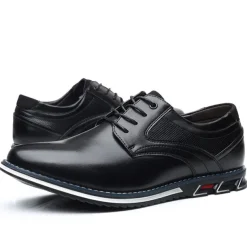 Men's Brown Leather Oxford Shoes with Non-Slip Rubber Sole - Stylish and Comfortable Dress Shoes for Formal and Casual Wear