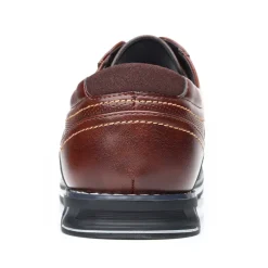 Men's Brown Leather Oxford Shoes with Non-Slip Rubber Sole - Stylish and Comfortable Dress Shoes for Formal and Casual Wear
