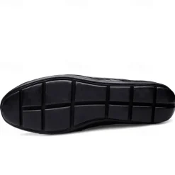 Men's Brown Slip-on Loafers with Metallic Buckle, Casual Faux Leather Shoes for Everyday Wear