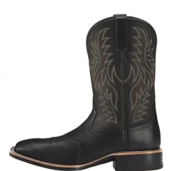 Men's Brown Western Cowboy Boots with Embroidered Shaft, Durable Faux Leather for Ranch and Casual Wear