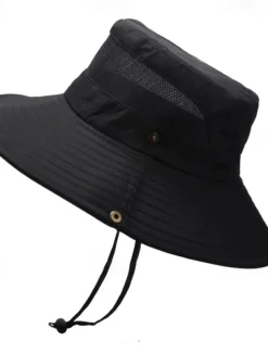 Men's Bucket Hat Sun Hat Wild Brim Hat Black Wine Polyester Patchwork Fashion Casual Outdoor Daily Fishing Color Block Sunscreen Breathable
