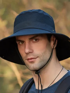 Men's Bucket Hat Sun Hat Wild Brim Hat Black Wine Polyester Patchwork Fashion Casual Outdoor Daily Fishing Color Block Sunscreen Breathable