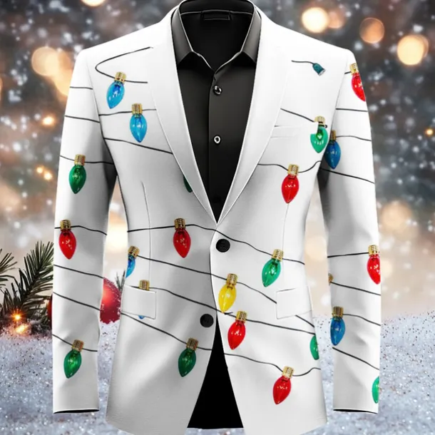 Men's bulb Long Sleeve Turndown Artistic Casual Party Evening Wear Daily Buttons 3D Print Multi Pocket