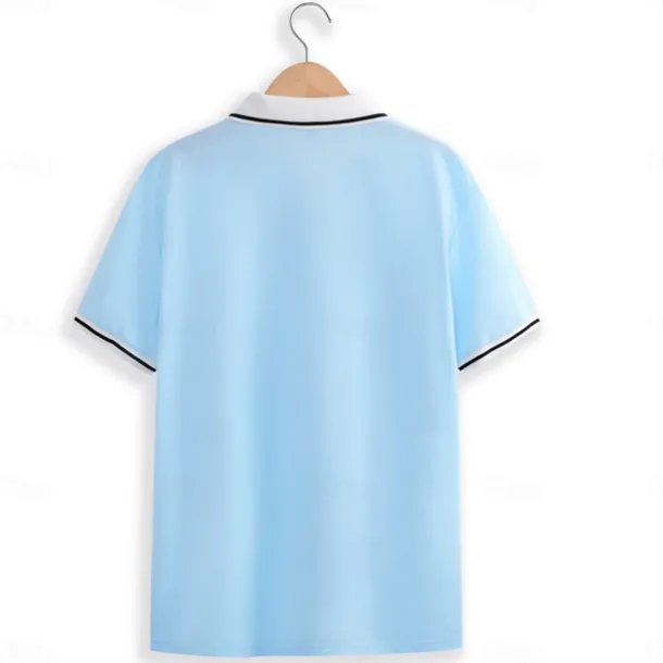 Men's Business Polo Pique Polo Shirt Business Casual Ribbed Polo Collar Classic Short Sleeve Color Block Patchwork Embroidered Summer Spring & Fall Dark Grey Black Burgundy Navy Blue Royal Blue