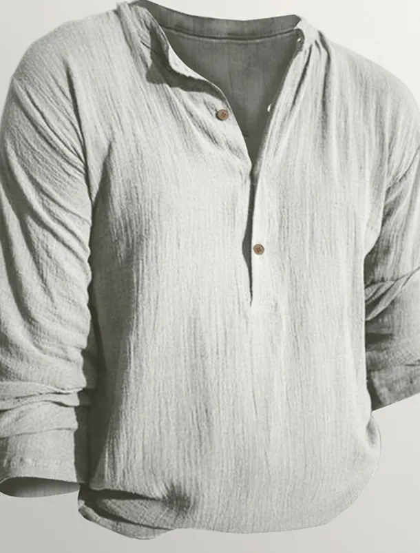 Men's Button T Shirt Henley Shirt Long Sleeve Shirt Long Sleeve Henley Spring & Fall Plain Designer Basic Modern Contemporary Vacation Street Going out Black White Royal Blue Top Tee for Men