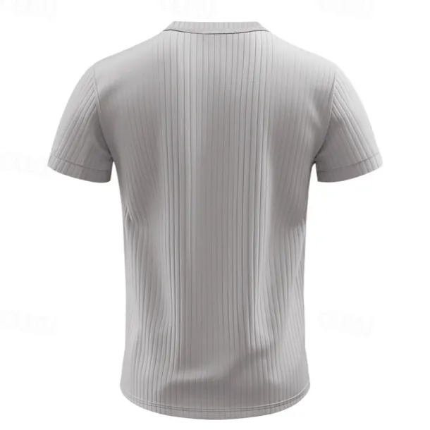 Men's Button T Shirt T Shirt Henley Shirt Tee Short Sleeve Henley Summer Spring Plain Fashion Designer Basic Jacquard Vacation Street Going out Black White Red Top Tee for Men