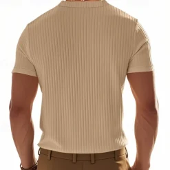 Men's Button T Shirt T Shirt Henley Shirt Tee Short Sleeve Henley Summer Spring Plain Fashion Designer Basic Jacquard Vacation Street Going out Black White Red Top Tee for Men