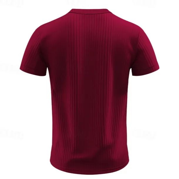 Men's Button T Shirt T Shirt Henley Shirt Tee Short Sleeve Henley Summer Spring Plain Fashion Designer Basic Jacquard Vacation Street Going out Black White Red Top Tee for Men