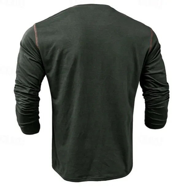 Men's Button T Shirt T Shirt Henley Shirt Tee Long Sleeve Henley Spring & Fall Color Block Fashion Designer Basic Patchwork Vacation Street Going out Black White Wine Top Tee for Men