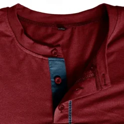 Men's Button T Shirt T Shirt Henley Shirt Tee Long Sleeve Henley Spring & Fall Color Block Fashion Designer Basic Patchwork Vacation Street Going out Black White Wine Top Tee for Men
