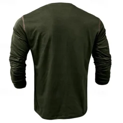 Men's Button T Shirt T Shirt Henley Shirt Tee Long Sleeve Henley Spring & Fall Color Block Fashion Designer Basic Patchwork Vacation Street Going out Black White Wine Top Tee for Men