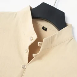 Men's Button T Shirt T Shirt Henley Shirt Tee Long Sleeve Henley Spring & Fall Plain Fashion Designer Basic Vacation Street Going out Black White Khaki Top Tee for Men