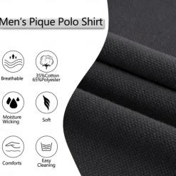 Men's Button Up Polos Cotton Polo Shirt Casual Holiday Lapel Ribbed Polo Collar Short Sleeve Fashion Basic Plain Classic Summer Regular Fit Navy Black White Burgundy Sky Blue Grey Button Up Polos