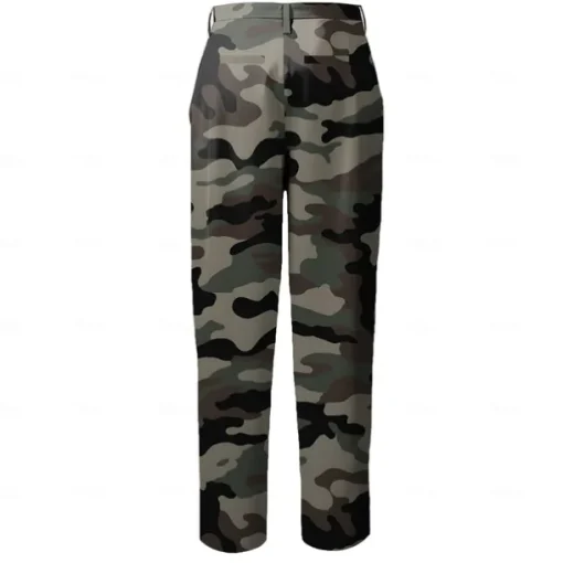 Men's Camo / Camouflage Dress Pants Mid Waist Vintage Formal Outdoor Street Zipper Pocket Summer Spring Fall 3D Print Navy Blue Army Green