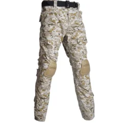 Men's Camouflage Hunting Pants Tactical Pants with Knee Pads Ripstop Windproof Breathable Multi-Pockets Winter Autumn Camo Cotton Bottoms for Hunting Military Training Jungle Python Desert Python CP