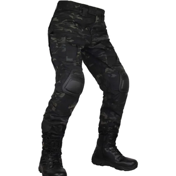 Men's Camouflage Hunting Pants Tactical Pants with Knee Pads Ripstop Windproof Breathable Multi-Pockets Winter Autumn Camo Cotton Bottoms for Hunting Military Training Jungle Python Desert Python CP