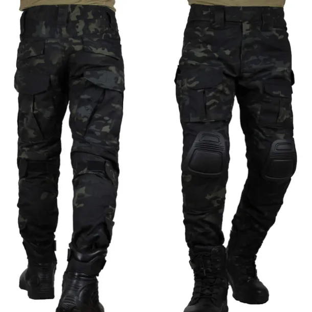 Men's Camouflage Hunting Pants Tactical Pants with Knee Pads Ripstop Windproof Breathable Multi-Pockets Winter Autumn Camo Cotton Bottoms for Hunting Military Training Jungle Python Desert Python CP
