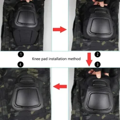 Men's Camouflage Hunting Pants Tactical Pants with Knee Pads Ripstop Windproof Breathable Multi-Pockets Winter Autumn Camo Cotton Bottoms for Hunting Military Training Jungle Python Desert Python CP