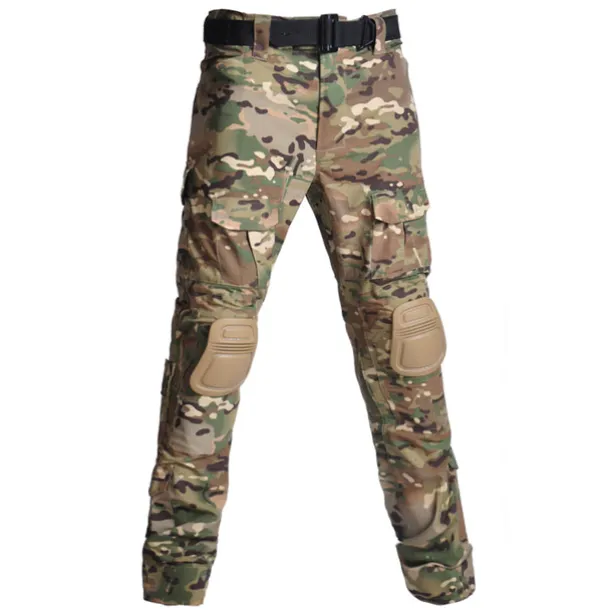 Men's Camouflage Hunting Pants Tactical Pants with Knee Pads Ripstop Windproof Breathable Multi-Pockets Winter Autumn Camo Cotton Bottoms for Hunting Military Training Jungle Python Desert Python CP