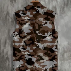 Men's Camouflage Shirt Western Shirt Cowboy Shirt Sleeveless Western Style Outdoor Work Causal Summer Spring Turndown Collared Shirts Army Green Blue Brown