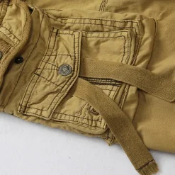 Men's Capri Cargo Shorts Cargo Shorts Capri Pants Shorts Summer Shorts Multi Pocket Flap Pocket Plain Comfort Wearable Knee Length Outdoor Sport Daily Fashion Casual Army Green Red