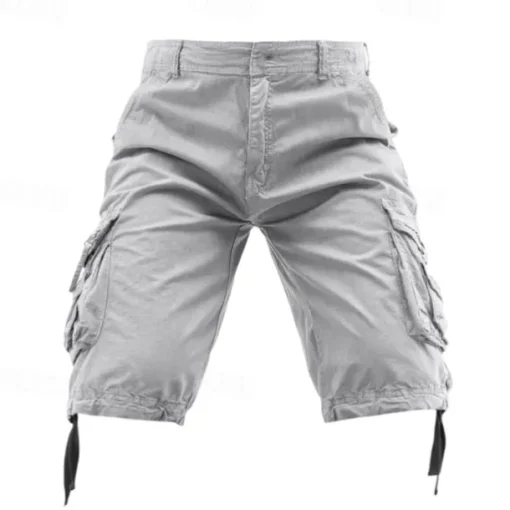 Men's Capri Cargo Shorts Cargo Shorts Shorts Summer Shorts Multi Pocket Flap Pocket Plain Comfort Wearable Knee Length Outdoor Sport Daily Fashion Casual Black Red