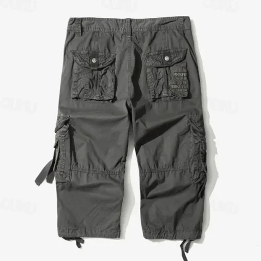 Men's Capri Cargo Shorts Cargo Shorts Shorts Capri Pants Hiking Shorts Leg Drawstring 6 Pocket Plain Comfort Outdoor Daily Going out Fashion Streetwear Black Army Green