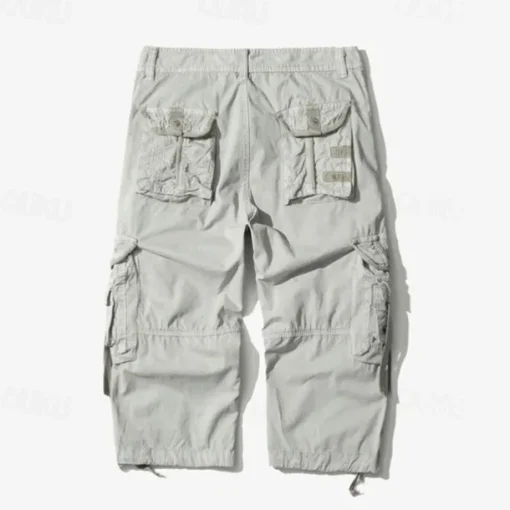 Men's Capri Cargo Shorts Cargo Shorts Shorts Capri Pants Hiking Shorts Leg Drawstring 6 Pocket Plain Comfort Outdoor Daily Going out Fashion Streetwear Black Army Green