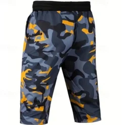 Men's Capri Pants Camo Shorts Summer Shorts Pocket Drawstring Elastic Waist Graphic Camouflage Camo / Camouflage Comfort Breathable Calf-Length Outdoor Vacation Sport Casual Yellow Sky Blue