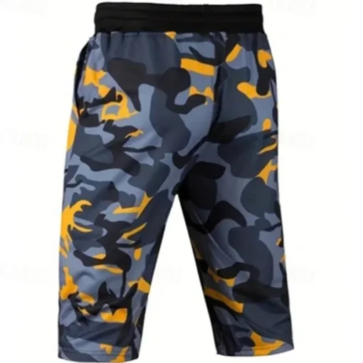 Men's Capri Pants Camo Shorts Summer Shorts Pocket Drawstring Elastic Waist Graphic Camouflage Camo / Camouflage Comfort Breathable Calf-Length Outdoor Vacation Sport Casual Yellow Sky Blue