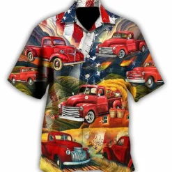 Men's Car Shirt Summer Hawaiian Shirt Aloha Shirt Short Sleeve Shirt Turndown Tropical Fashion Hawaiian Casual Hawaiian Holiday Yellow Red Blue S M L