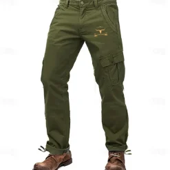 Men's Cargo Pants Cargo Trousers Work Pants Multi Pocket Graphic Cow Arrow Outdoor Full Length Outdoor Sports Outdoor Casual Vintage Sports Yellow Army Green Micro-elastic