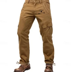 Men's Cargo Pants Cargo Trousers Work Pants Multi Pocket Graphic Cow Arrow Outdoor Full Length Outdoor Sports Outdoor Casual Vintage Sports Yellow Army Green Micro-elastic
