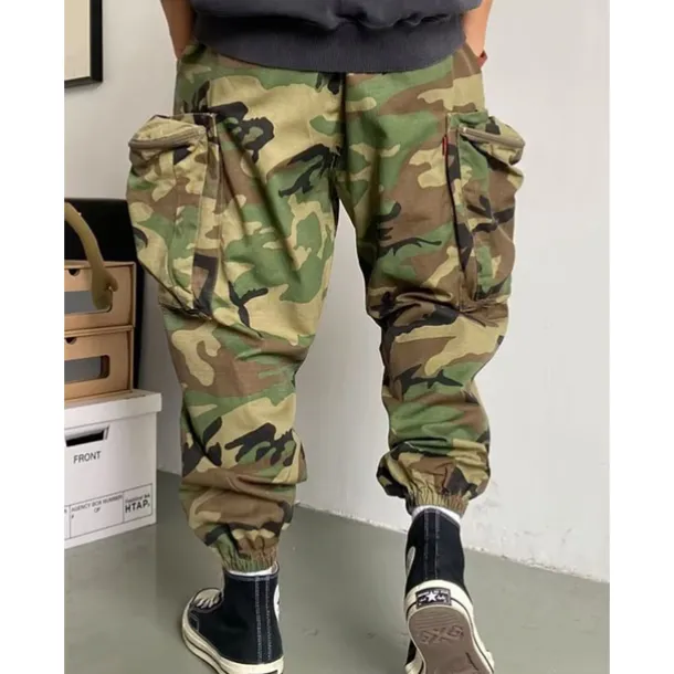 Men's Cargo Pants Cargo Trousers Camo Pants Pocket Camouflage Comfort Breathable Outdoor Daily Going out Fashion Casual Army Green