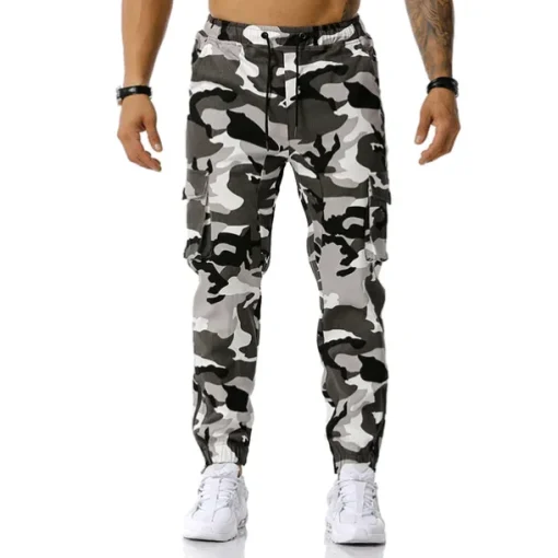 Men's Cargo Pants Cargo Trousers Trousers Camo Pants Elastic Waist Flap Pocket Camouflage Full Length Work Holiday Cotton Blend Stylish Casual / Sporty Army Green Red Micro-elastic