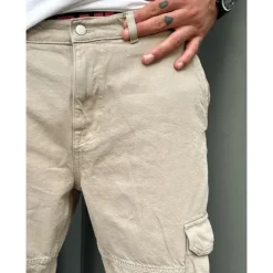 Men's Cargo Pants Cargo Trousers Pocket Plain Comfort Breathable Outdoor Daily Going out 100% Cotton Fashion Casual Beige