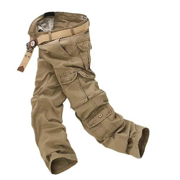 Men's Cargo Pants Cargo Trousers Combat Trousers Trousers Multi Pocket Plain Full Length Casual Black khaki Micro-elastic
