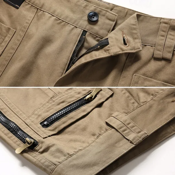 Men's Cargo Pants Cargo Trousers Tactical Pants Work Pants Zipper Pocket Multi Pocket Straight Leg Solid Color Outdoor Full Length Daily Stylish Black khaki