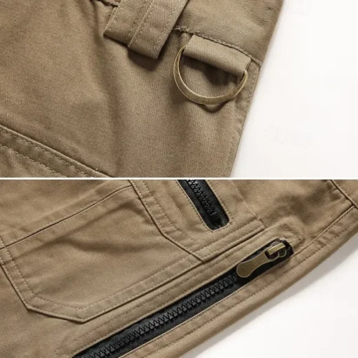 Men's Cargo Pants Cargo Trousers Tactical Pants Work Pants Zipper Pocket Multi Pocket Straight Leg Solid Color Outdoor Full Length Daily Stylish Black khaki