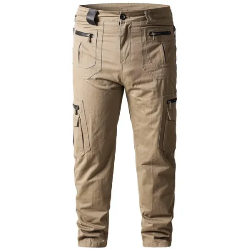 Men's Cargo Pants Cargo Trousers Tactical Pants Work Pants Zipper Pocket Multi Pocket Straight Leg Solid Color Outdoor Full Length Daily Stylish Black khaki