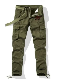 Men's Cargo Pants Cargo Trousers Work Pants Multi Pocket Graphic Letter Outdoor Full Length Outdoor Sports Outdoor Casual Vintage Sports Yellow Army Green Micro-elastic
